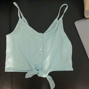 Blue Cropped Tank Top